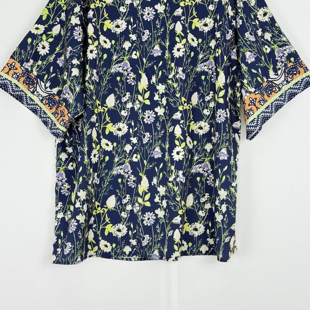 Norecoora Peasant BOHO Floral V-Neck Short Sleeve Top Blouse Size XL - Picture 7 of 15